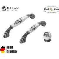 Möbelgriff, Schrankgriff, Schubladengriff, Möbelknopf, Knauf, 64mm 96mm 128mm, Porzellan Handbemalt von Karanbeschlaege