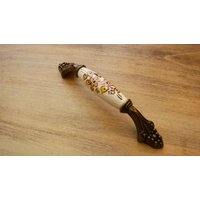 Möbelgriff, Schrankgriff, Schubladengriff, Möbelknopf, Knauf, 64mm 96mm 128mm, Porzellan Handbemalt von Karanbeschlaege