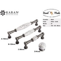 Möbelgriff, Schrankgriff, Schubladengriff, Möbelknopf, Knauf, 96mm 128mm, Porzellan Handbemalt von Karanbeschlaege