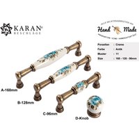 Möbelgriff, Schrankgriff, Schubladengriff, Möbelknopf, Knauf, 96mm 128mm, Porzellan Handbemalt von Karanbeschlaege