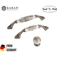 Möbelknauf, Schubladenknäufe, Knäufe, Griffe, Möbelknäufe, Silber Antik, Küche, Schrankgriff, Porzellan, Diy, Handbemalt von Karanbeschlaege