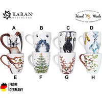 Porzellantasse, Tasse, Becher, Handbemalt, Wintertasse von Karanbeschlaege