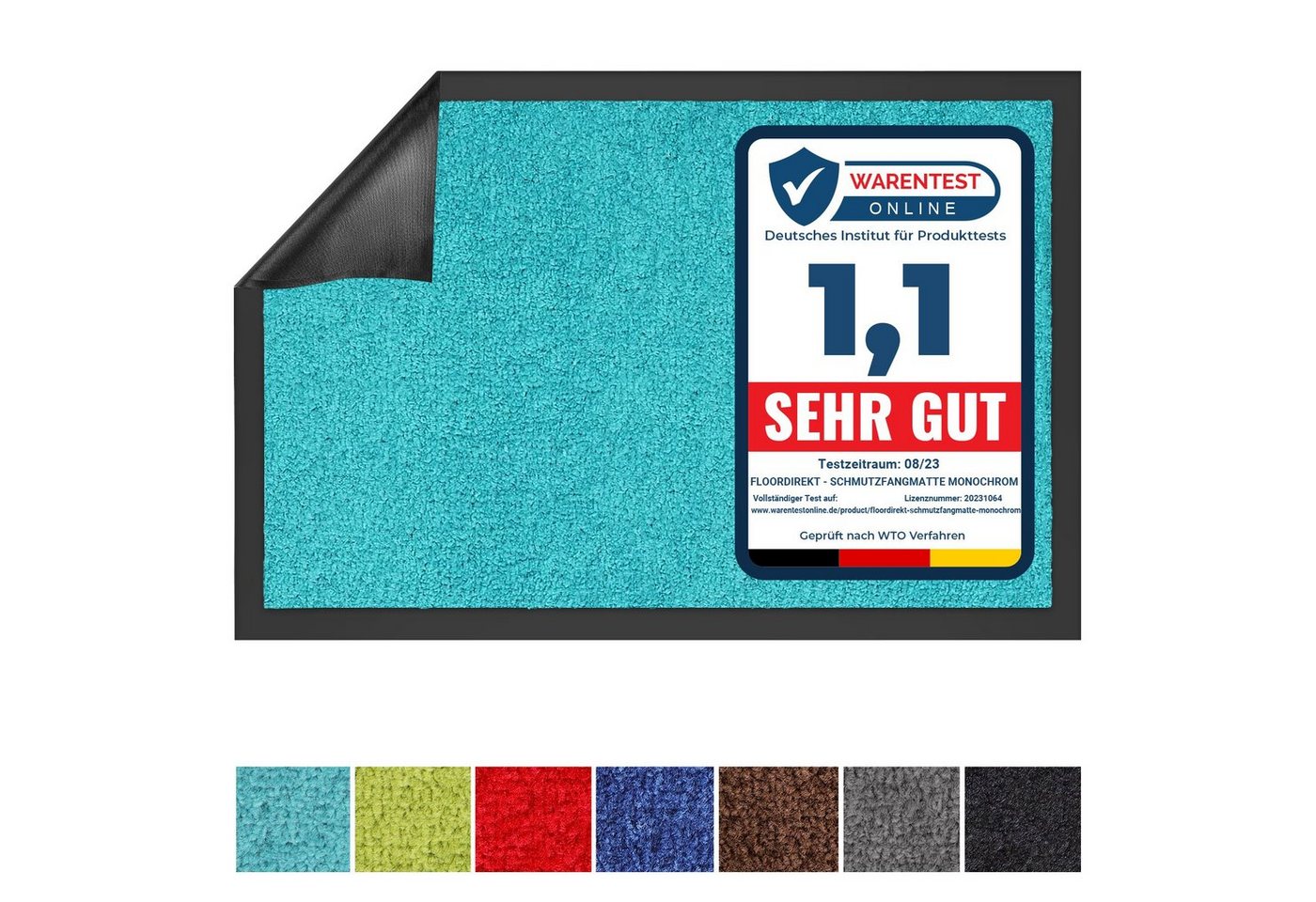 Fußmatte Sauberlaufmatte Dublin, viele Farben & Größen, waschbar, Karat, rechteckig, Höhe: 7 mm, geeignet für Fußbodenheizung von Karat