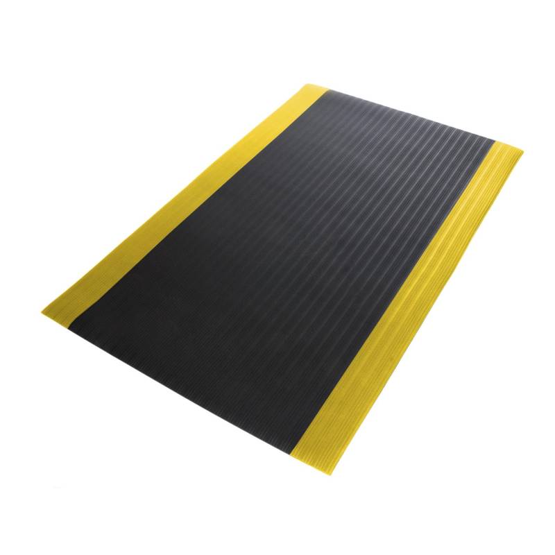 KARAT Anti-Ermüdungsmatte Softer-Work-Mat 60 x 200 cm Schwarz-Gelb von Karat