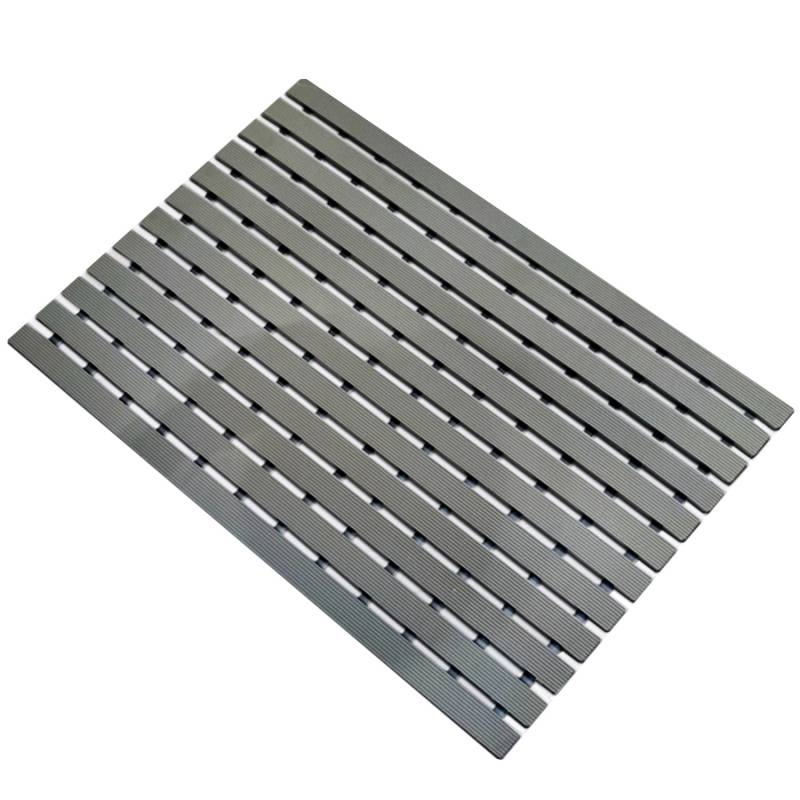 KARAT Antibakterielle Fußmatte mit Drainagefunktion nach Maß Schwarz 43 x 200 cm von Karat