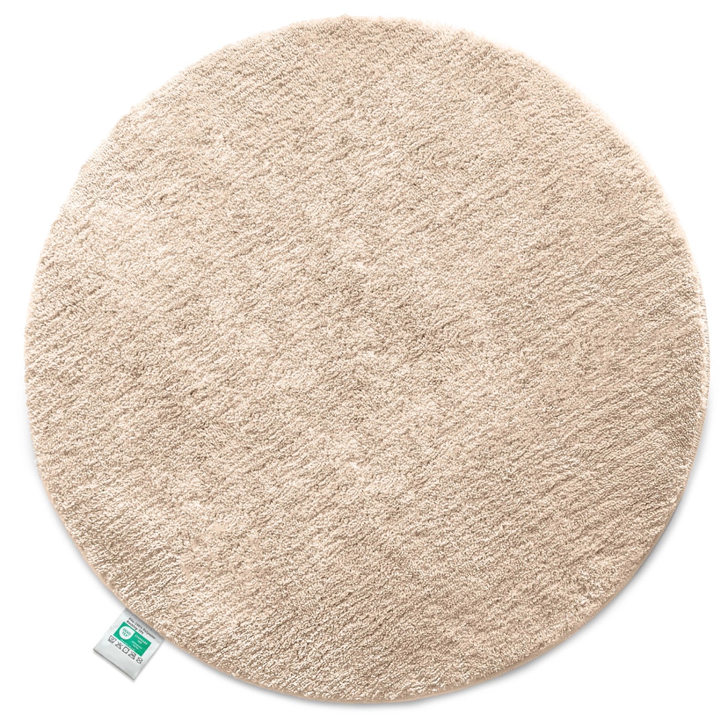 KARAT Badematte SKY Runder Badteppich Flauschig in Beige Durchmesser 120 cm von Karat