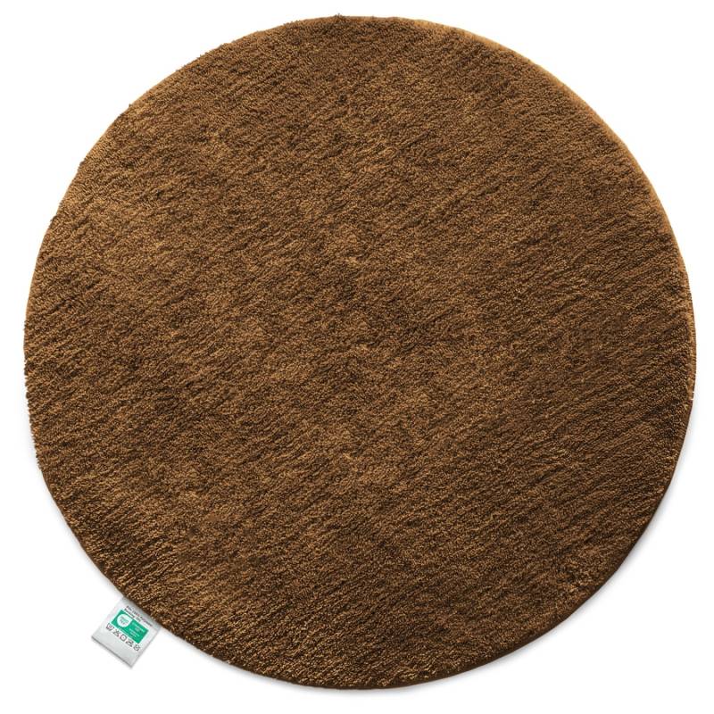 KARAT Badematte SKY Runder Badteppich Flauschig in Braun Durchmesser 120 cm von Karat