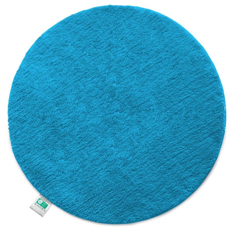 KARAT Badematte SKY Runder Badteppich Flauschig in Türkis Durchmesser 120 cm von Karat