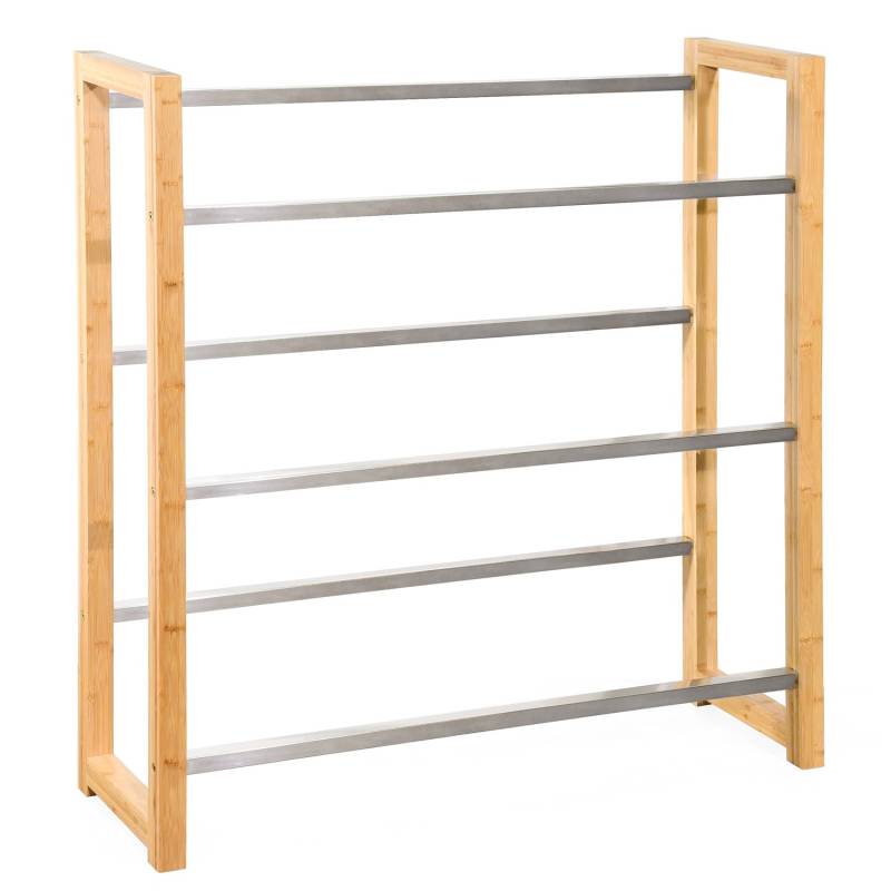 KARAT Bambus-Flaschenkastenständer Flash - Robustes Lagerregal für Büro, Küche, Garage oder Flur - 112 x 106 x 32 cm von Karat
