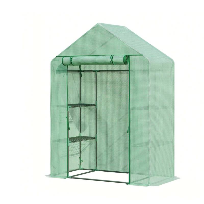 KARAT Gewächshaus Harrest Foliengewächshaus mit Metallablagegittern 143 x 195 x 73 cm von Karat