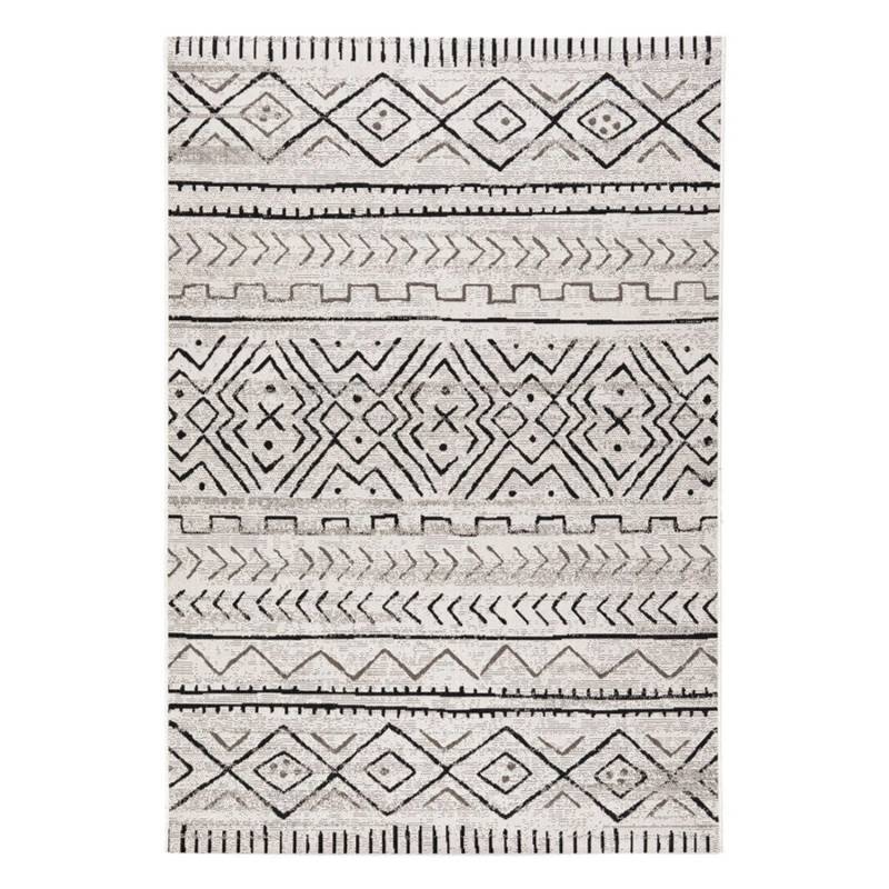 KARAT Outdoorteppich Aztec Gemütlicher Außenteppich Grau 80 x 150 cm von Karat