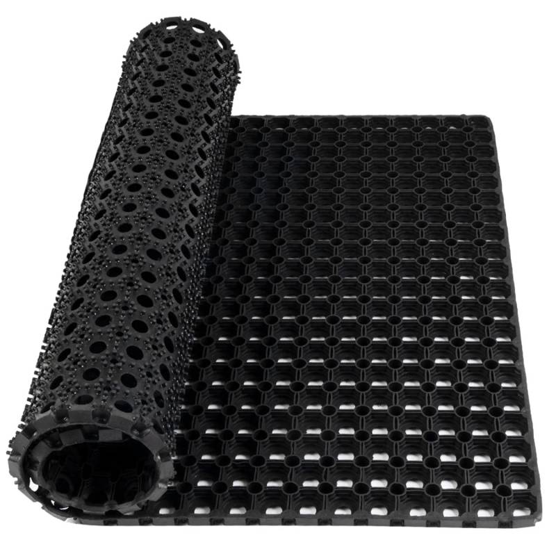 KARAT Ringgummimatte Octo Door - Recyclebare Gummiringmatte Wabenmatte Schwarz - 40 x 60 x 2,3 cm von Karat