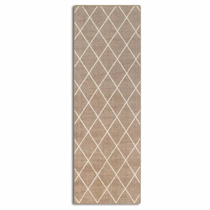 KARAT Teppichläufer Cosenza nach Maß mit Modernem Rautenmuster Beige 80 x 400 cm von Karat