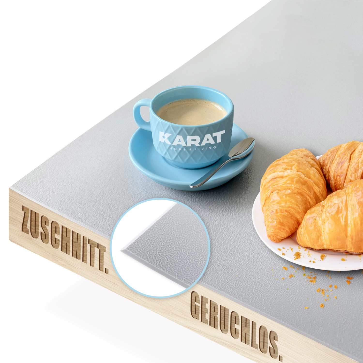 KARAT Tischfolie Empire mit Abgeschrägter Kante Hellgrau 80 x 70 cm KARAT Tischfolie Empire mit Abgeschrägter Kante Hellgrau 80 x 70 cm von Karat