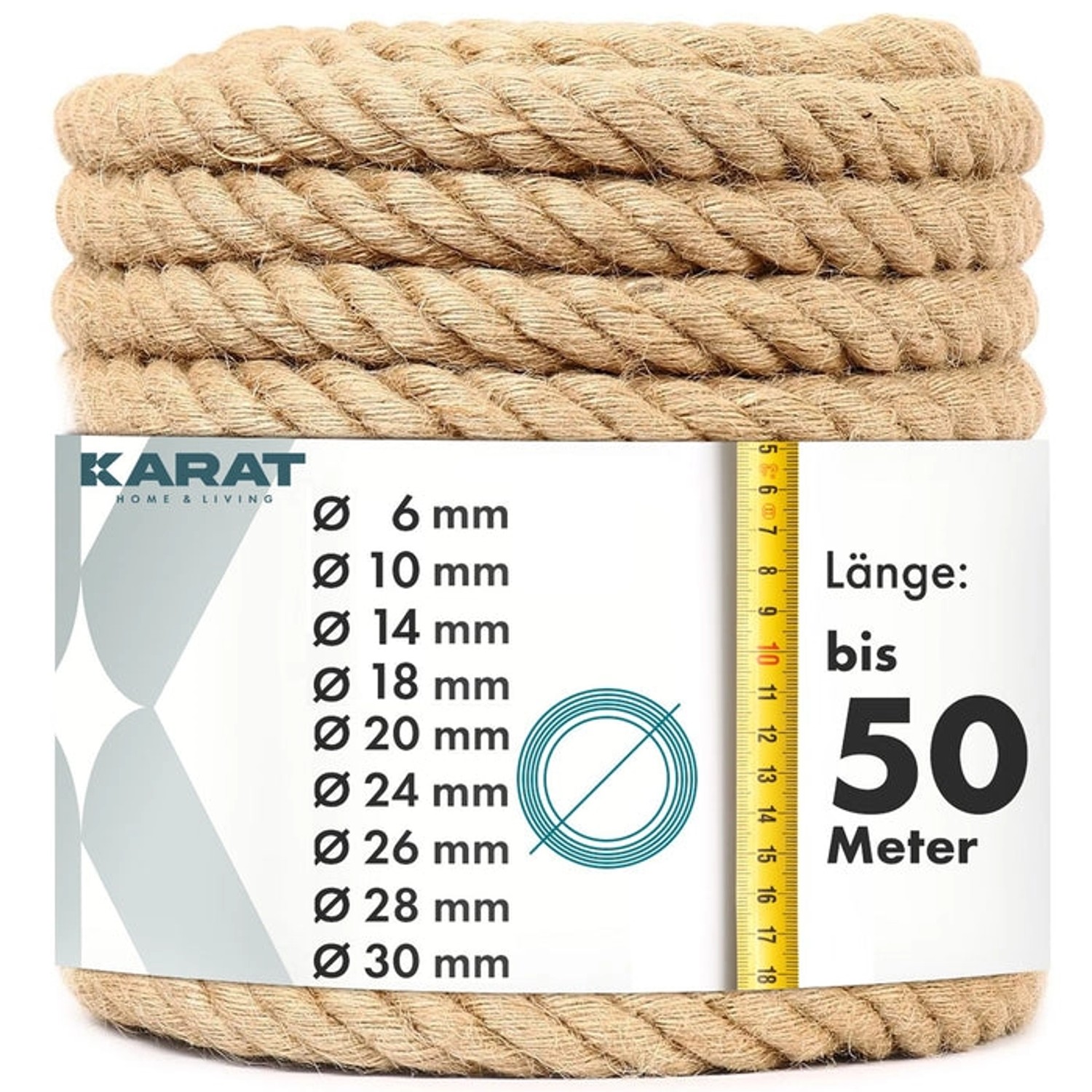 Karat Juteseil Ø 10 mm Kletterseil Extra Stark Universell Einsetzbar Länge 20 Meter Karat Juteseil Ø 10 mm Kletterseil Extra Stark Universell Einsetzbar Länge 20 Meter von Karat
