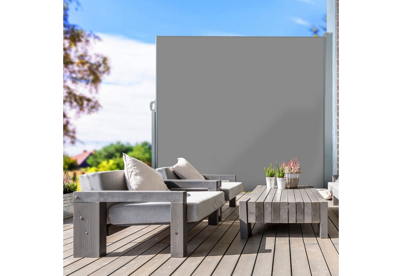 Karat Seitenmarkise für Balkon und Terrasse, Wind- und Sichtschutz In 3 Größen und 4 Farben von Karat