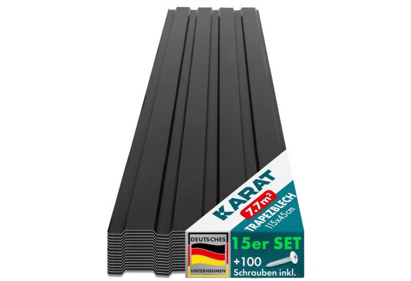 Karat Trapezblech Erhältlich im 15er Set, Dachblech in Stärke 0,25 mm, 115 x 45 cm von Karat