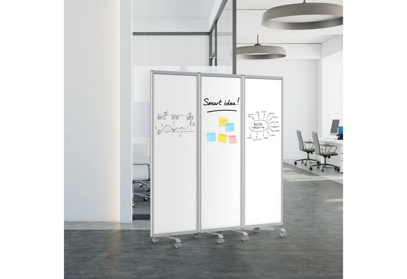 Karat Trennwandplatten Mobile Trennwand, Präsentationsboard von Karat