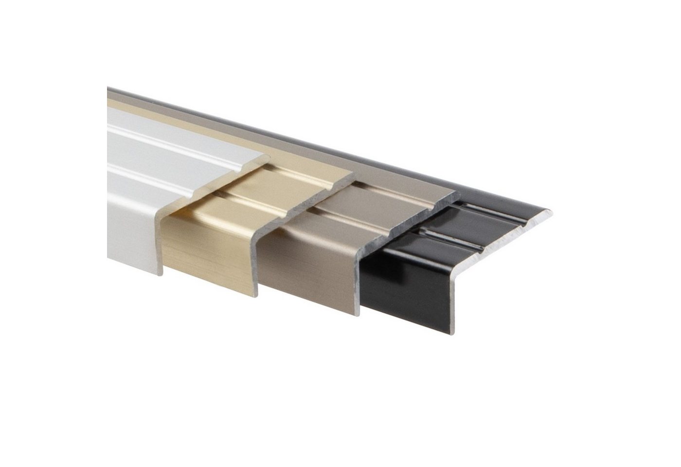 Karat Winkelprofil für Treppenstufen & Absätze, Aluminium, 24,5 x 10 mm, selbstklebend oder vorgebohrt von Karat