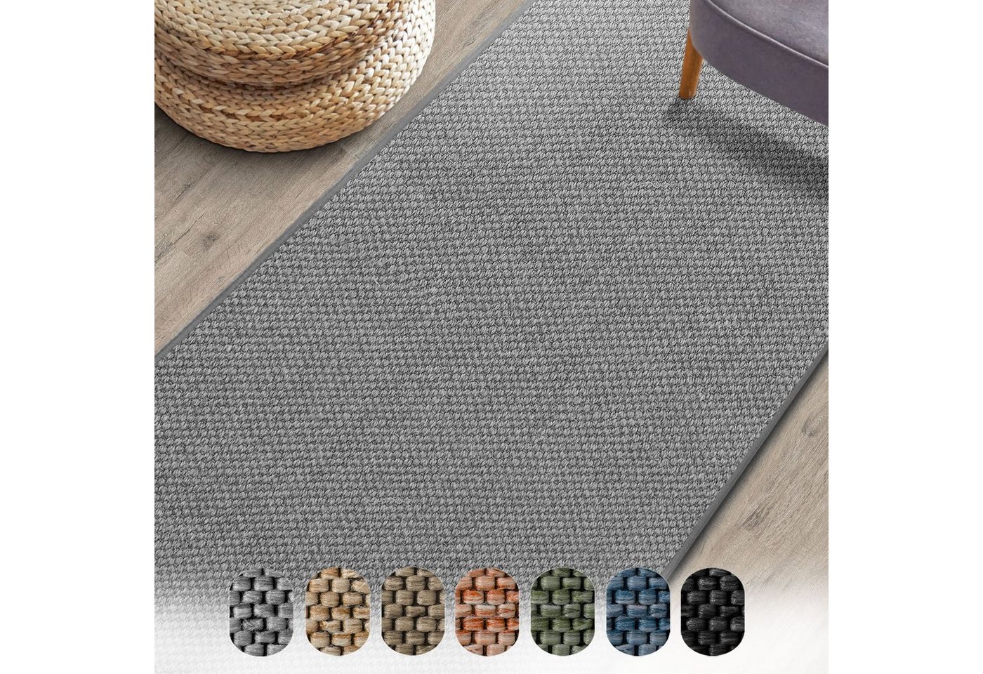 Karat Läufer Haifa, Teppichläufer in verschiedenen Größen & Farben, Wohnteppich, rechteckig, Höhe: 3.5 mm, Sisaloptik Karat Läufer Haifa, Teppichläufer in verschiedenen Größen & Farben, Wohnteppich, rechteckig, Höhe: 3.5 mm, Sisaloptik von Karat