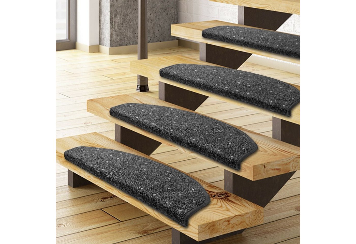 Stufenmatte Playmouth, Stufenschutz, viele Farben, Matte in 2 Ausführungen, Karat, Halbrund, Höhe: 5 mm von Karat