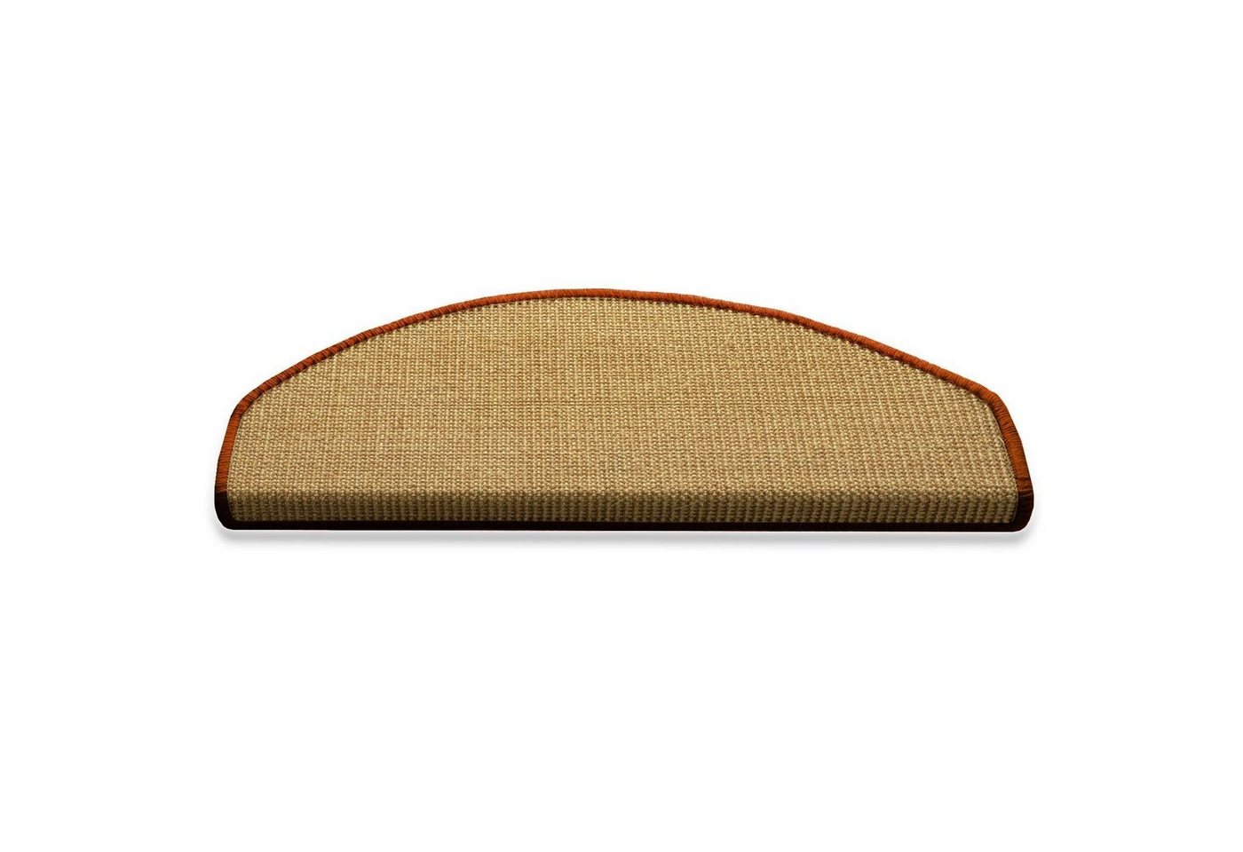 Stufenmatte Rio Natur mit farbiger Kettelung, Stufenschutz, Treppenschutz, Karat, Halbrund, Höhe: 6 mm, 100% Sisal von Karat