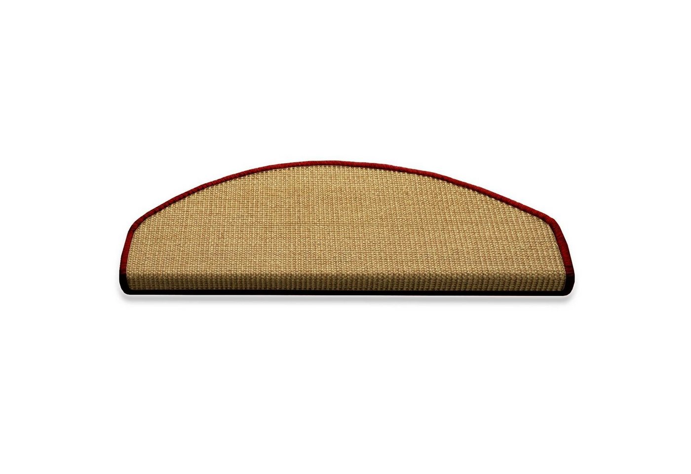 Stufenmatte Rio Natur mit farbiger Kettelung, Stufenschutz, Treppenschutz, Karat, Halbrund, Höhe: 6 mm, 100% Sisal von Karat