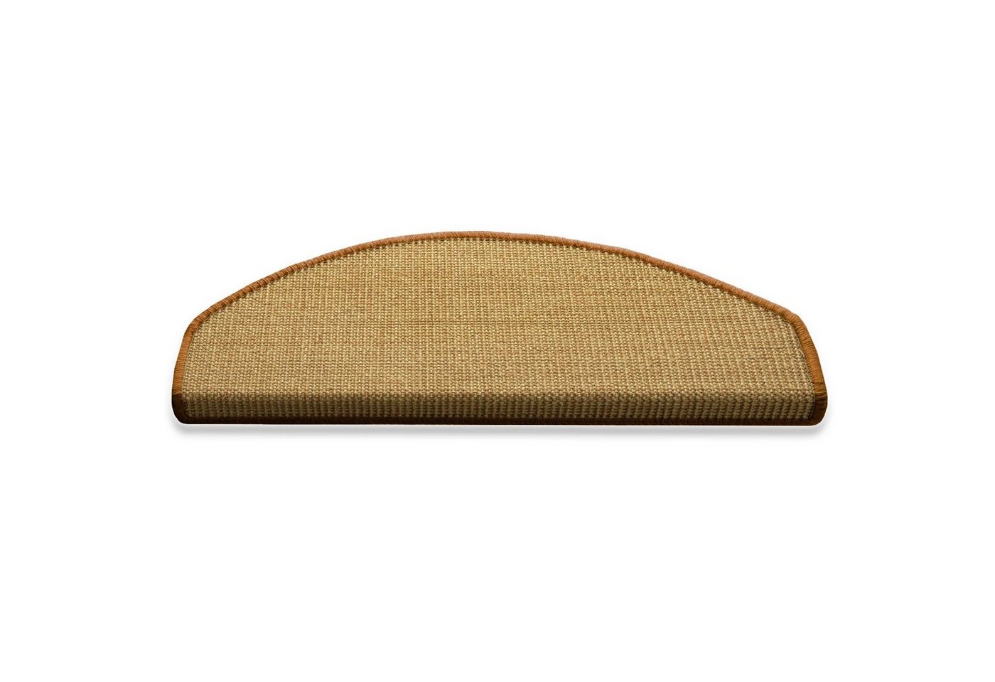 Stufenmatte Rio Natur mit farbiger Kettelung, Stufenschutz, Treppenschutz, Karat, Halbrund, Höhe: 6 mm, 100% Sisal von Karat