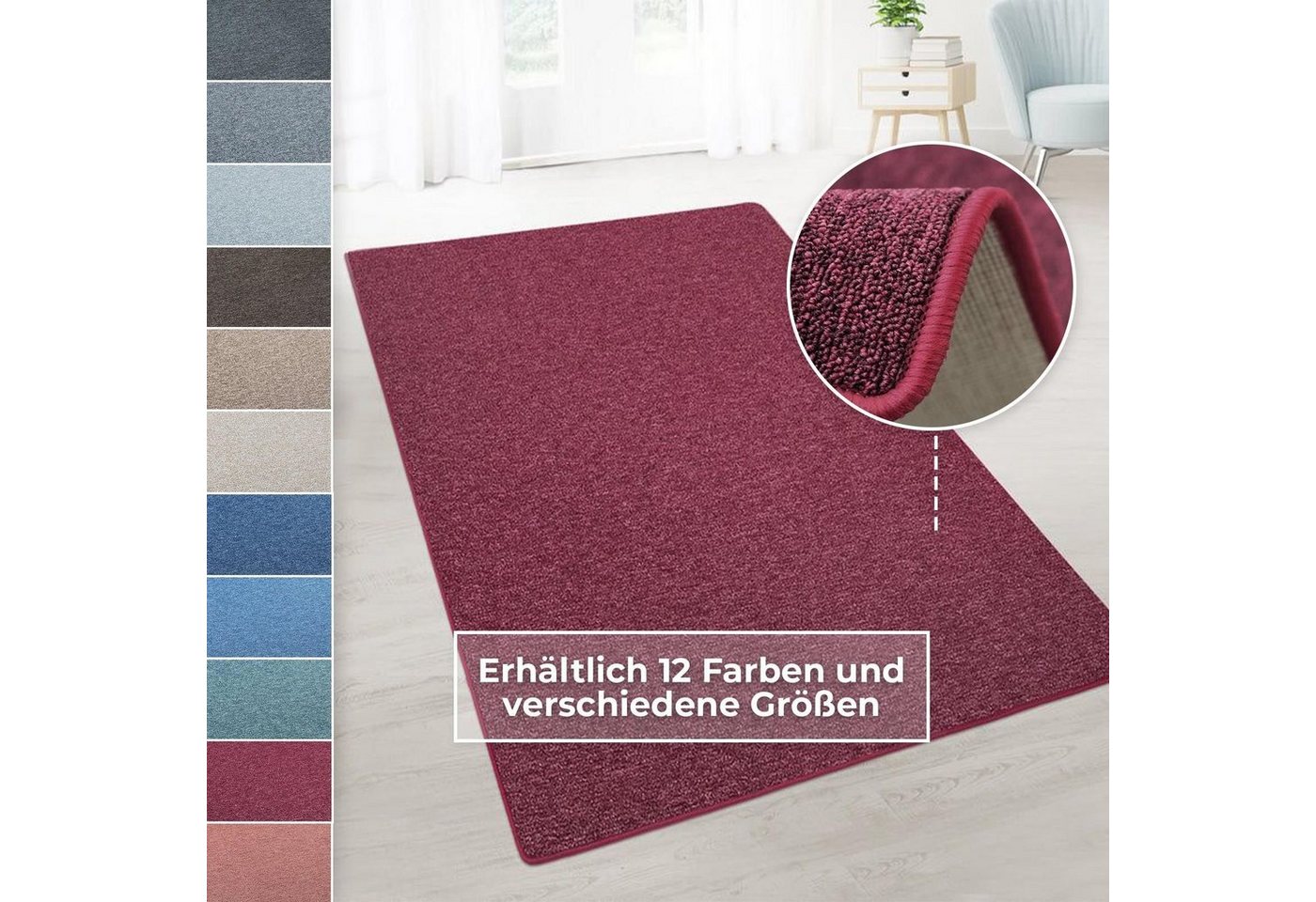 Teppich Athen, verschiedene Größen, verschiedene Farben, Teppichläufer, Karat, rechteckig, Höhe: 4 mm, 100% Polypropylen von Karat