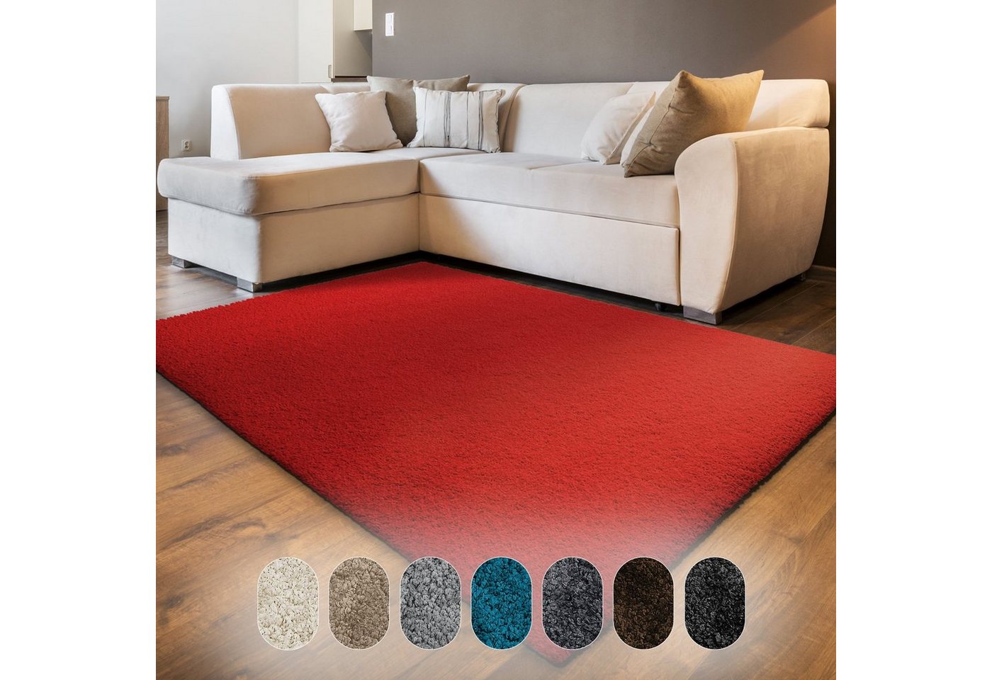 Karat Teppich Luxury, viele Farben & Größen, Teppichläufer, Wohnteppich, Rechteckig, Höhe: 30 mm, Polyester von Karat