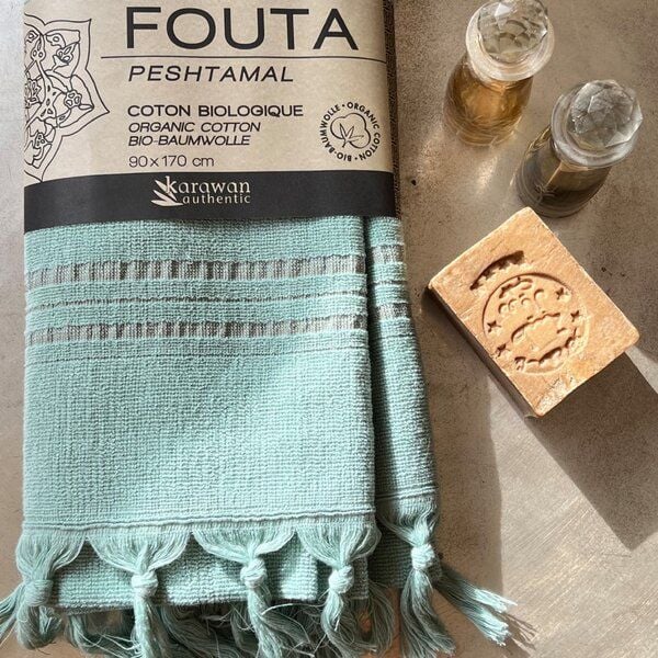 Karawan authentic Hamamtuch Bio mit Frottee Karawan authentic Hamamtuch Bio mit Frottee von Karawan authentic