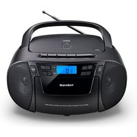 RR 5045 tragbares CD Radio (CD-Player, Kassettenplayer, UKW Radio, USB / AUX-In) schwarz von Karcher