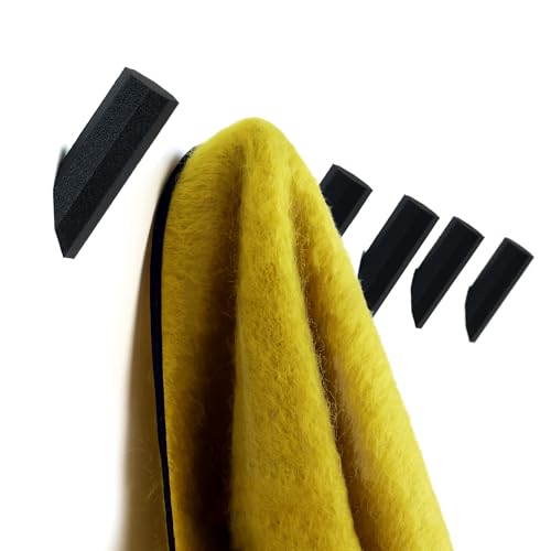 Kardamov Studio 6er Set Wandhaken aus Berlin, 3D-gedruckte Kleiderhaken aus PETG-Kunststoff, Moderne Garderobenhaken, Minimalistische Wandhaken (6er Set Schwarz (3D‑gedruckt)) von Kardamov Studio