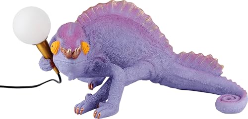 Kare Design Tischleuchte Chameleon, Lila, Tischlampe, Nachttischlampe, Chameleon Motiv, Wohnzimmer, Leuchtmittel nicht inklusive, 22x44x32 cm (H-B-T) von Kare