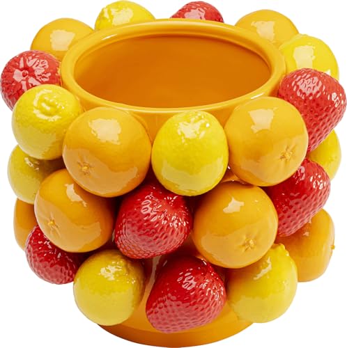 Kare Design Vase Fruit Parade, Gelb/Rot, Höhe 20cm, Porzellan, Blumenvase, Deko, Gefäß für Blumen, Tischvase, Wohnzimmer von Kare