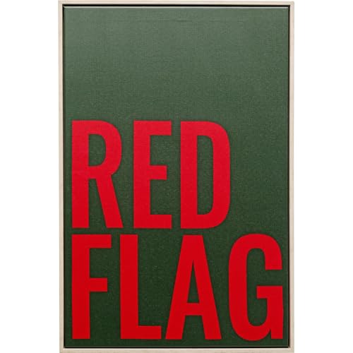Kare Design Wandbild Red Flag, 60x40cm, Mehrfarbig, Modern, Gerahmtes Wandbild, Zimmerdekoration, Wanddekoration, Wandkunst, mit Schriftzug, Wohnzimmer, Flur, Home Office Kare Design Wandbild Red Flag, 60x40cm, Mehrfarbig, Modern, Gerahmtes Wandbild, Zimmerdekoration, Wanddekoration, Wandkunst, mit Schriftzug, Wohnzimmer, Flur, Home Office von Kare