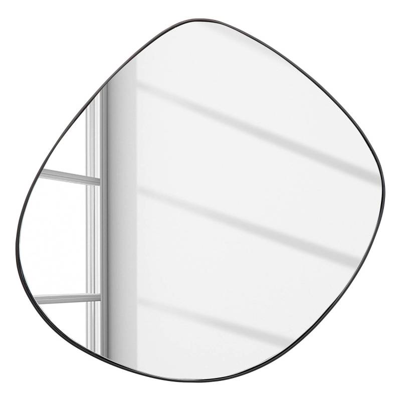 home24 Spiegel Göteborg I 72 x 71 x 1cm Schwarz Glas: Glas verspiegelt, Rahmen: Stahl pulverbeschichtet, Rückwand: mitteldichte Faserplatte lackiert, von home24