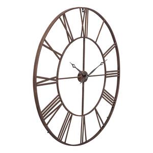 home24 Wanduhr Factory Stahl, Quarzuhrwerk, Batterie: 2x AA Mignon LR6 1,5 V exkl. 121 x 120 x 4cm Grau von home24