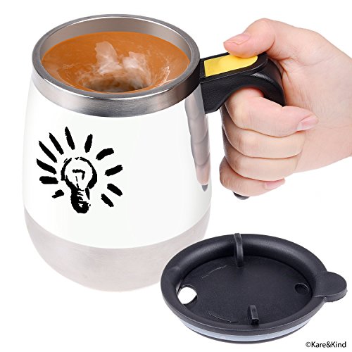 Selbstrührende Kaffeetasse - Automatisch mischender Edelstahlbecher - Zum Umrühren von Kaffee, Tee, heißer Schokolade, Milch, Eiweißshakes, Bouillon von Kare & Kind