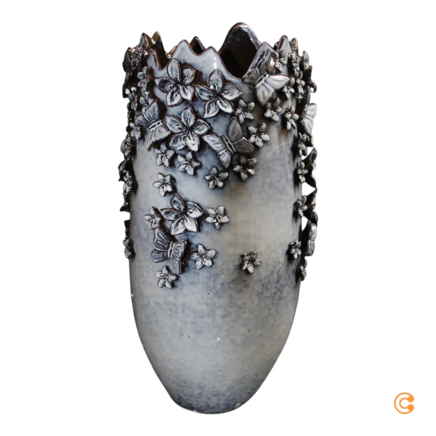 B-Ware Kare Vase Butterflies Gefäß Schmetterlinge H50cm Steinzeug Siehe Text/Foto von Kare