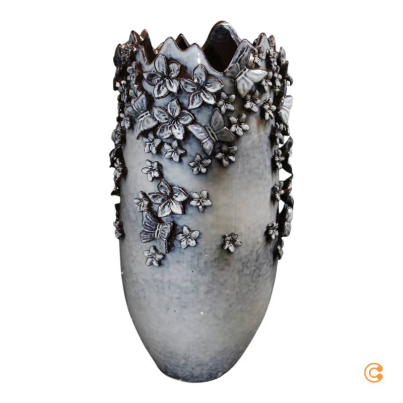 B-Ware Kare Vase Butterflies Gefäß Schmetterlinge H50cm Steinzeug Siehe Text/Foto von Kare