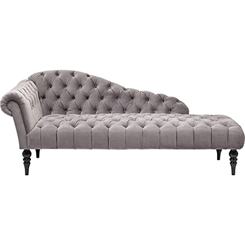 Kare Design Chaiselongue Desire, silbergrau, Récamiere, samt, Arm- und Rückenlehne, gepolstert, pflegeleicht, 82x200x85cm (H/B/T) von Kare