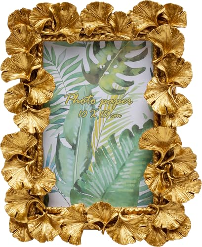 KARE Design Bilderrahmen Ginkgo Leaf, 10x15 cm, Gold, Stehend und Horizontal, Wandmontage, Handbemalt, Kunstwerk, Wohnzimmer KARE Design Bilderrahmen Ginkgo Leaf, 10x15 cm, Gold, Stehend und Horizontal, Wandmontage, Handbemalt, Kunstwerk, Wohnzimmer von Kare