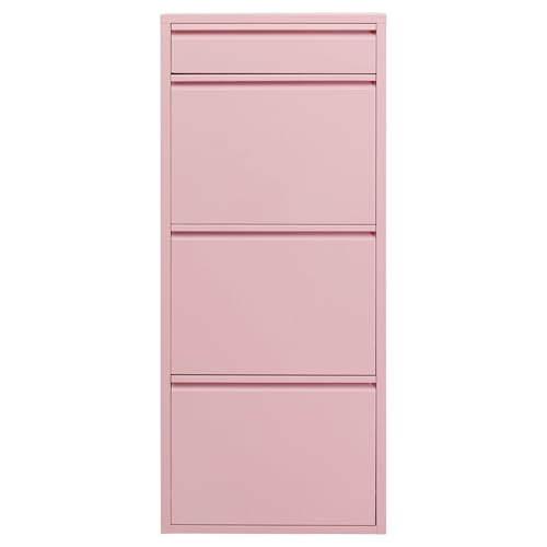 Kare Design Schuhschrank Caruso, Rosa, Stahl, mit 4 Klappen, Schuhablage für 6 Paar Schuhe, schmal, platzsparend, hoch, Schuhregal, Eingangsbereich, 115x50x15 cm (H/B/T) Kare Design Schuhschrank Caruso, Rosa, Stahl, mit 4 Klappen, Schuhablage für 6 Paar Schuhe, schmal, platzsparend, hoch, Schuhregal, Eingangsbereich, 115x50x15 cm (H/B/T) von Kare