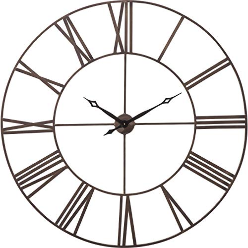 Kare Design Wanduhr Factory, Silber, Wanduhr, Uhr, Stahlgestell, Quarzuhrwerk, 120x120x5 cm (H/B/T) von Kare