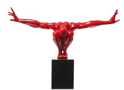 Kare Design Deko Objekt Athlet, rot/schwarz, Skulptur, Dekofigur, muskulöser Athlet, handgefertigt, Naturstein Marmor, 75cm von Kare