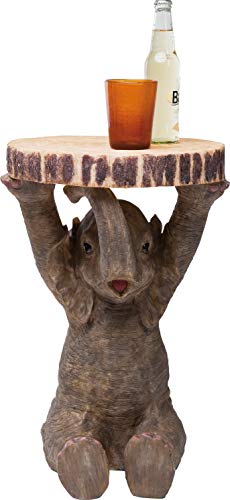Kare Design Beistelltisch Animal Elephant, Braun/Grau, 35cm Durschmesser, Couchtisch, Elefanten Motiv, 54x36x35 cm (H/B/T) von Kare