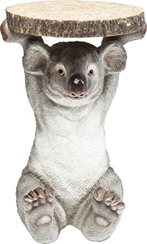 Kare Design Beistelltisch Koala, Grau/Braun, 33cm Durchmesser, Couchtisch, Koala Bär, 52x35x33 cm (H/B/T) von Kare