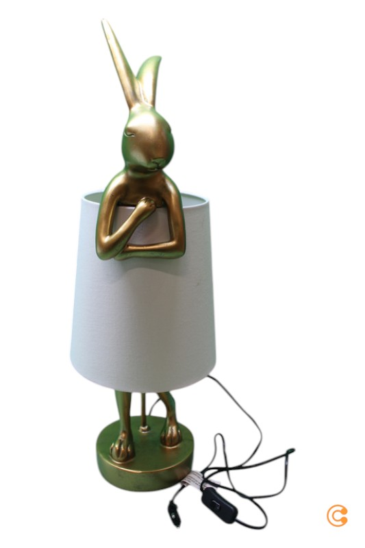 B-Ware Kare Animal Rabbit Tischleuchte Tischlampe Tischlicht Leuchte Licht Gold Weiß B-Ware Kare Animal Rabbit Tischleuchte Tischlampe Tischlicht Leuchte Licht Gold Weiß von Kare