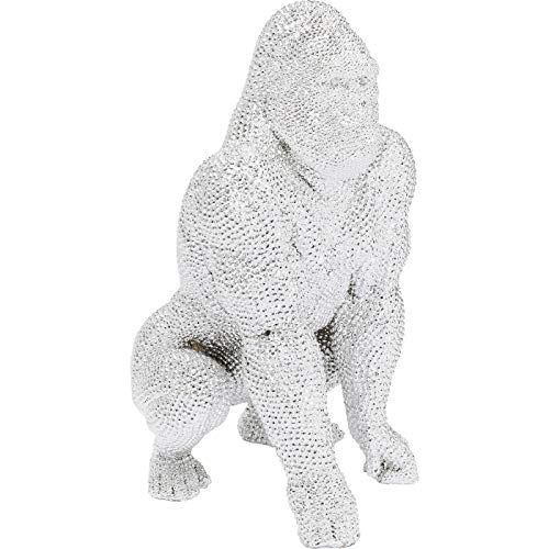 Kare Design Deko Figur Shiny Gorilla Silber, 80x50x47cm von Kare